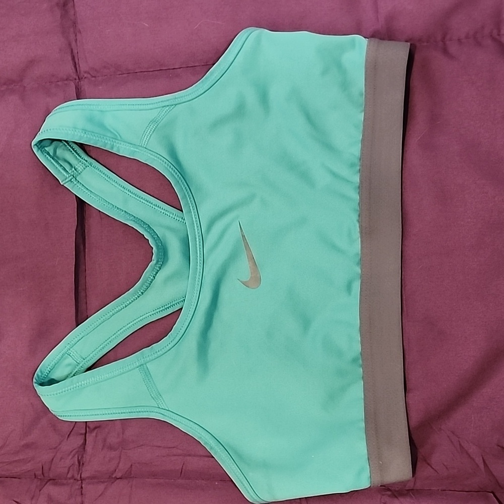 Nike Women's Teal and Gray Sports Bra